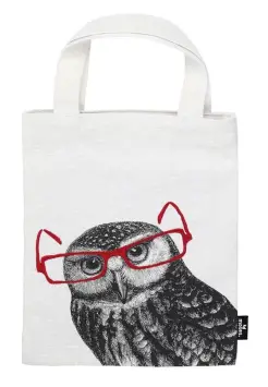 BOLSA DE TELA PARA LIBROS BHO CON GAFAS BORDADAS