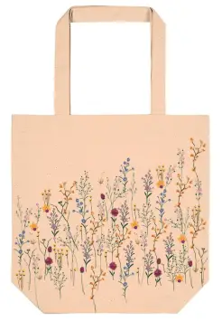 BOLSA DE TELA SHOPPER CON DISEO DE FLORES