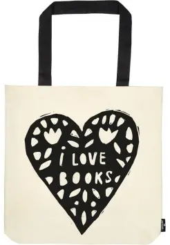 BOLSA DE TELA CORAZN I LOVE BOOKS