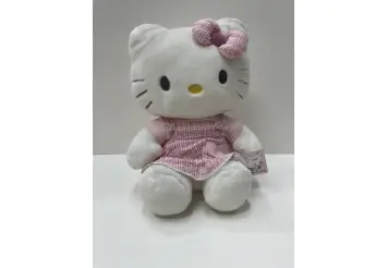 PELUCHE HELLO KITTY CON VESTIDO ROSA DE CUADROS