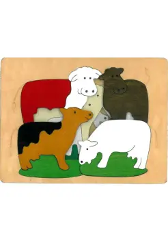 PUZZLE VACAS DE MADERA