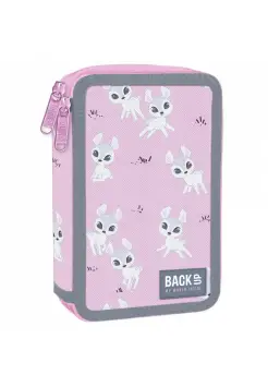 ESTUCHE DOBLE DECORADO CON ANIMALITOS EN ROSA