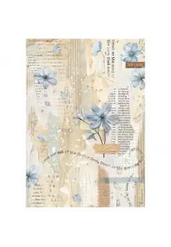 PAPEL ARROZ A4 SECRET DIARY BLUE FLOWER