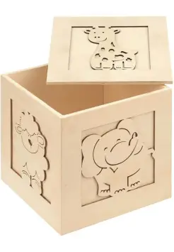 CAJA DE MADERA PARA PINTAR ANIMALES 15X15X15