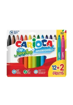 ROTULADORES CARIOCA JUMBO 12 COLORES +2 GRATIS