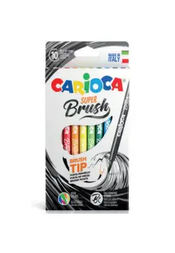 CAJA CON 10 ROTULADORES PUNTA PINCEL SUPER BRUSH COLOR