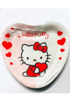 CONJUNTO 8 PLATOS DE CARTN 23 CM DIMETRO. HELLO KITTY