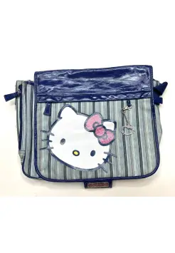 BOLSA BANDOLERA A RAYAS EN AZUL, HELLO KITTY