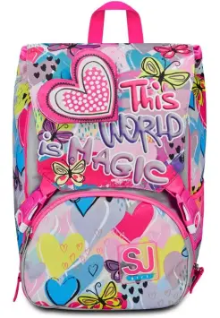 MOCHILA ROSA CORAZN THIS IS MAGIC WORLD