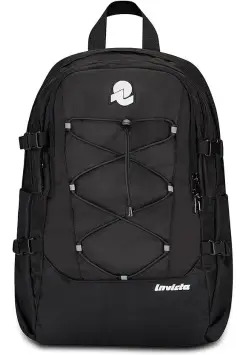 MOCHILA INVICTA CON GOMA AJUSTABLE, COLOR NEGRO