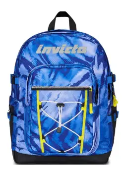 MOCHILA AZUL CON CUERDAS DELANTERAS