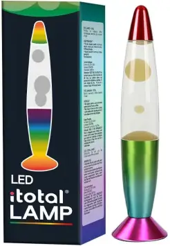 LMPARA DE LAVA LED CON LUZ QUE CAMBIA DE COLOR. BASE RAINBOW