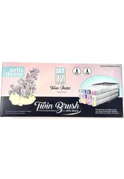 SET DE 12 ROTULADORES TWIN BRUSH EN TONOS PASTEL