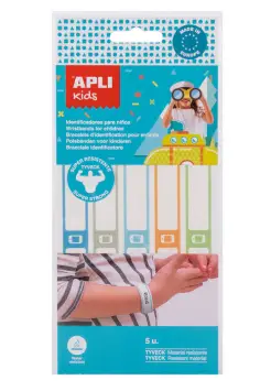 PULSERAS IDENTIFICATIVAS PARA NIOS, PACK DE 5 UNIDADES