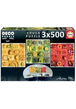 PUZZLE 3 X 500 PIEZAS EXOTIC FRUITS AND FLOWERS, ANDREA TILK