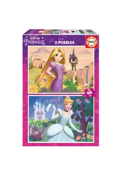 PUZLE DE 2X48 PIEZAS DISNEY PRINCESS (RAPUNZEL + CENICIENTA)