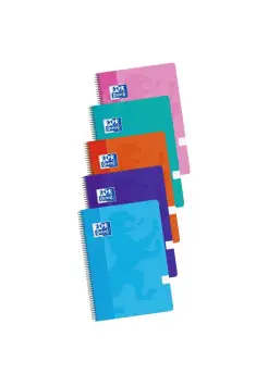 CUADERNO CUADROS 4 MM, TAMAO FOLIO 80 HOJAS CON ESPIRAL EN COLORES TENDENCIA