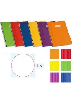 CUADERNO LISO, TAMAO FOLIO CON ESPIRAL