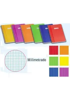 CUADERNO MILIMETRADO, TAMAO CUARTO CON ESPIRAL