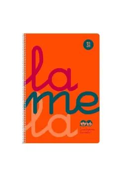 CUADERNO CUADROVA LAMELA 3 MM TAPA DE PLSTICO COLOR NARANJA, TAMAO FOLIO CON ESPIRAL