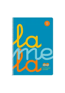 CUADERNO CUADROVA LAMELA 3 MM TAPA DE PLSTICO COLOR AZUL, TAMAO FOLIO CON ESPIRAL