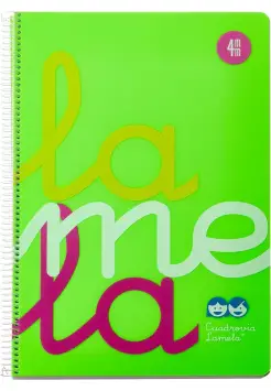 CUADERNO CUADROVA LAMELA 4 MM TAPA PLSTICO VERDE TAMAO FOLIO CON ESPIRAL