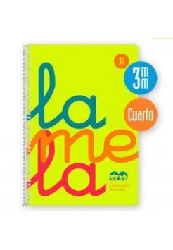 CUADERNO CUADROVA LAMELA 3 MM CON TAPA DE PLSTICO, TAMAO CUARTO 80 HOJAS 90 GRAMOS, COLOR AMARILLO