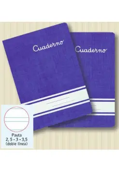 LIBRETA TAMAO 4 DE DOBLE RAYA HORIZONTAL DE 2,5 CM DE 16 HOJAS