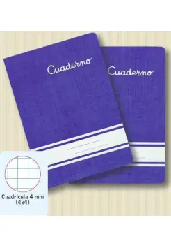 LIBRETA DE CUADROS DE 4MM CON GRAPA TAMAO 4 DE 30 HOJAS