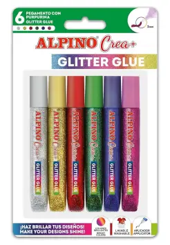 PEGAMENTO GLITTER 6 UNIDADES