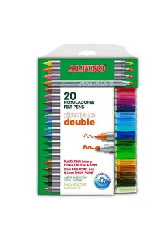 ROTULADOR DOUBLE, Estuche de 20 rotuladores DE DOBLE PUNTA