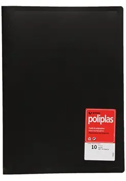 CARPETA DE 10 FUNDAS COLOR NEGRO, TAMAO FOLIO