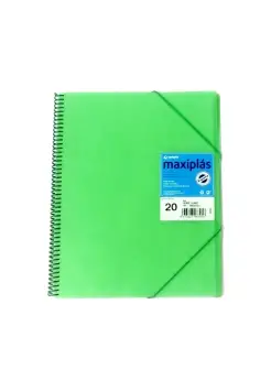 CARPETA DE 20 FUNDAS VERDE, TAMAO DIN A4. MODELO MAXIPLS