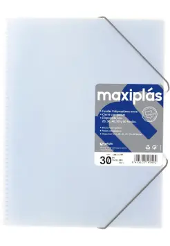 CARPETA CON ESPIRAL DE 30 FUNDAS MAXIPLS TRANSPARENTE