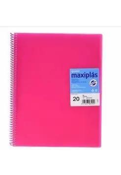 CARPETA DE 20 FUNDAS FUCSIA, TAMAO DIN A4. MODELO MAXIPLS