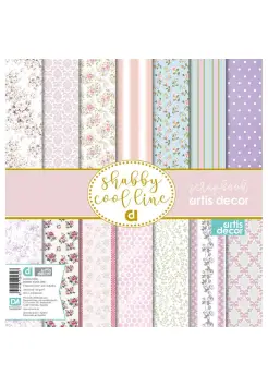 PAPEL PARA SCRAPBOOKING FLORES SHABBY COOL LINE. 12X12 CON 15 DISEOS