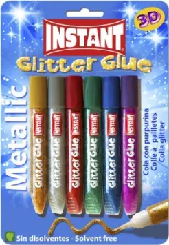 ROTULADORES GLITTER GLUE METLICOS, COLA CON PURPURINA