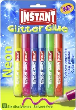 ROTULADORES GLITTER GLUE NEN, ESTUCHE DE 6 UNIDADES. COLA CON PURPURINA