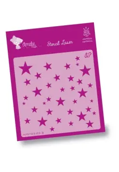 PLANTILLA PARA STENCIL DE 15 X 15 CM, ESTRELLAS