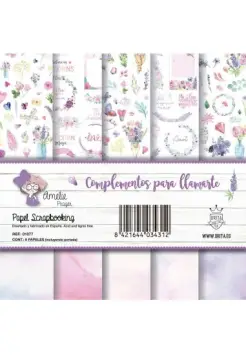 SET DE 6 PAPELES PARA SCRAPBOOKING. COMPLEMENTOS PARA LLAMARTE