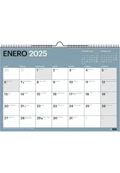 CALENDARIO DE PARED PARA ANOTAR 2025 EN COLOR AZUL, TAMAO DIN A3