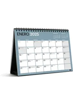 CALENDARO SOBREMESA 2025 PARA ANOTAR EN COLOR AZUL, TAMAO DIN A5