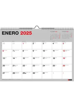 CALENDARIO DE PARED 2025 PARA ANOTAR EN COLOR GRIS, TAMAO DIN A3