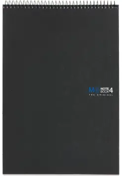 CUADERNO NOTEBOOK A4 REPORTER CUADRCULA 5 MM 4 TALADROS COLOR NEGRO