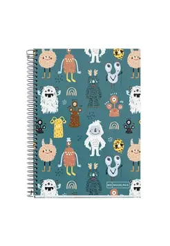 CUADERNO CUADROS 4X4 MM MONSTRUOS TAPA DURA, TAMAO DIN A5