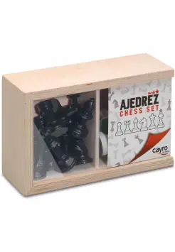 FICHAS DE AJEDREZ N 3 EN CAJA DE MADERA