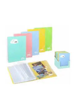 CARPETA ESPIRAL FOLIO 40 FUNDAS AZUL PASTEL