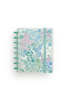 CUADERNO INGENIOX FLORES VERDE AGUA CON RECAMBIO 5X5MM, TAMAO DIN A5