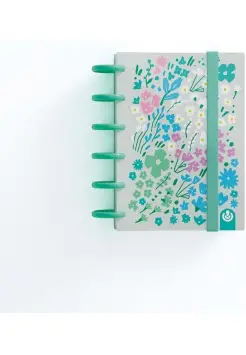 CUADERNO A6 INGENIOX FLORES VERDE AGUA CON RECAMBIO