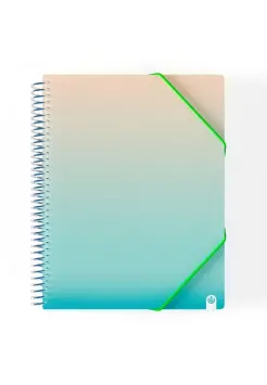 CARPETA DE 20 FUNDAS CON ESPIRAL EN COLOR VERDE, TAMAO FOLIO